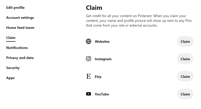  how to promote your business on Pinterest claim your website